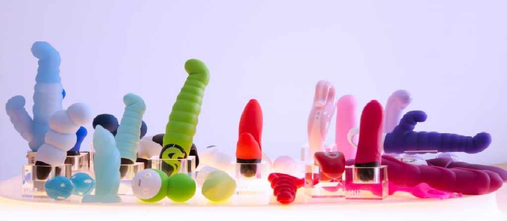 Many colorful sex toys